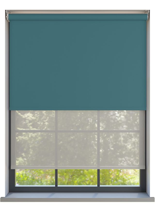 Amor Muted Teal with Haze Soft Grey Double Roller Blind