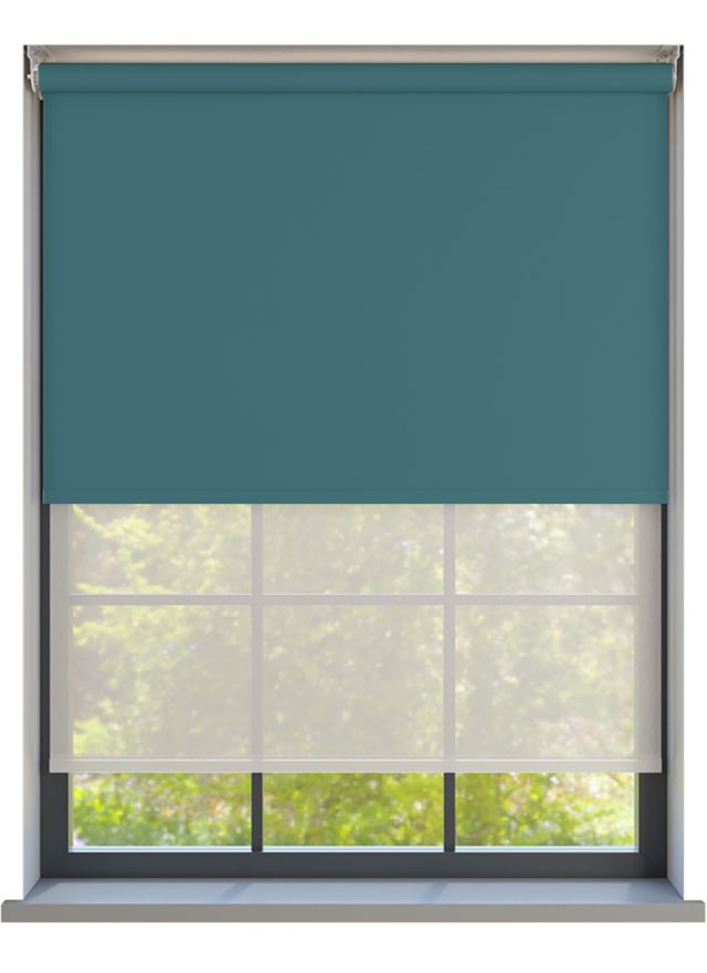 Amor Muted Teal with Haze Pure Double Roller Blind
