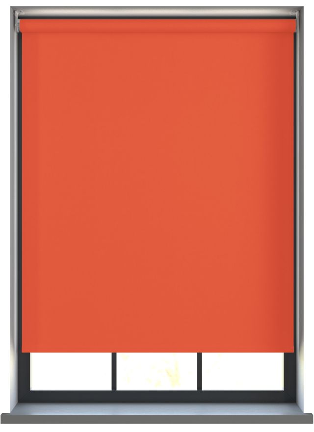 Our Amor Beacon Fire Roller blind in a living room window.