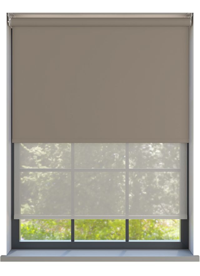 Amor Antique Steel with Haze Soft Grey Double Roller Blind