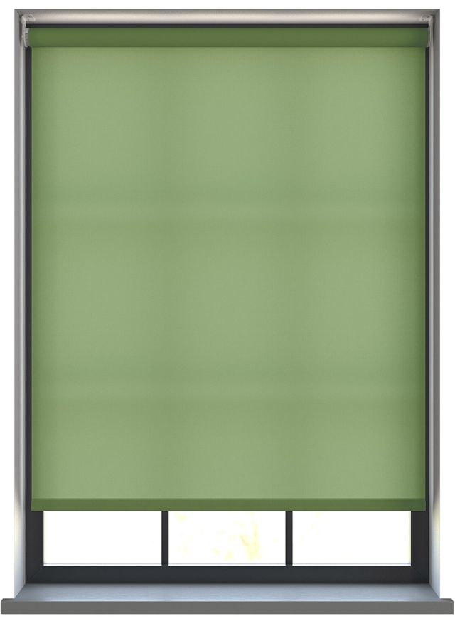 Our Burst Pine dimout roller blind in a living room window.
