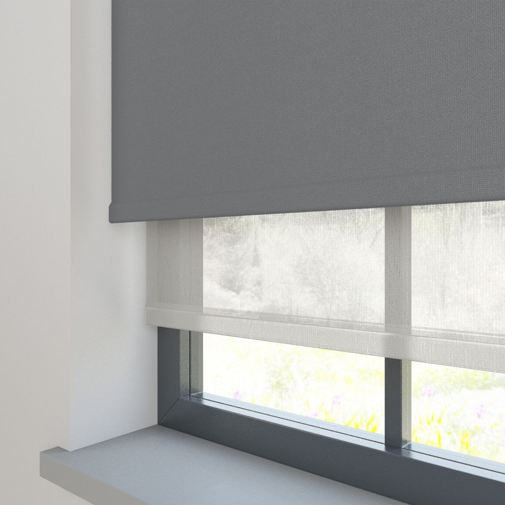 Amor Shark Grey with Haze Soft Grey Double Roller Blind